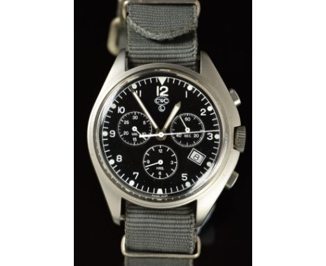 Cabot Watch Company (CWC) gentleman's British military wristwatch with date aperture, luminous hands and hour markers, Arabic