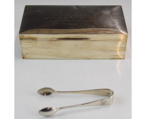 Elizabeth II hallmarked silver cigarette case, Birmingham 1972, maker&nbsp;J B Chatterley &amp; Sons Ltd, length 17cm, togeth