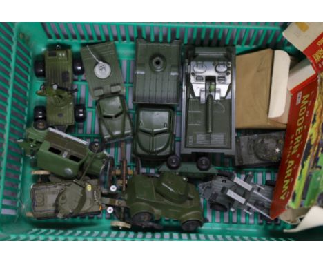A group of die-cast military vehicles, Modern Army Series, W Britain, etc.