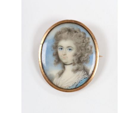 An oval portrait of a female, on ivory CITES ivory submission reference: 8U3T8TDH