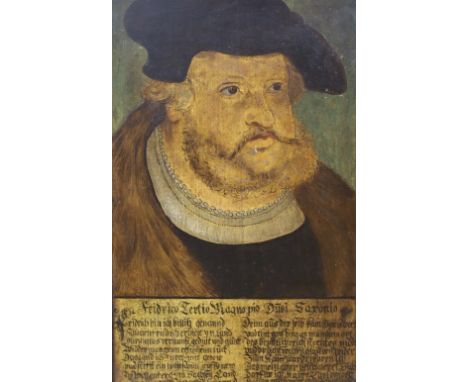 German school, oil on wooden panel, Portrait of Fridrico Tertio Ragno ..., 35 x 22cm