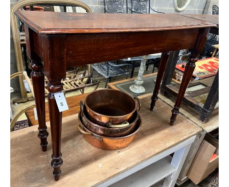 A Victorian mahogany console table, width 100cm, depth 32cm, height 77cm