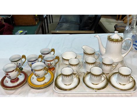 A Paragon "Athena" 15 piece coffee set; a Viennese set of 6 coffee cups and saucers in the 18th century style 