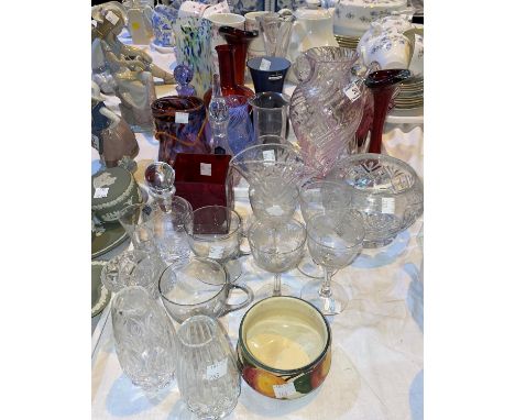 A modern Porteño scent bottle; Caithness and other cut and coloured glassware 