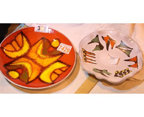 Poole pottery plated and vintage German plate, stamped to base. P&amp;P Group 1 (£14+VAT for the first lot and £1+VAT for sub