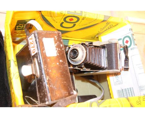 Vintage Cowley cased tripod level and coronet  camera etc. Not available for in-house P&amp;P, contact Paul O'Hea at Mailboxe