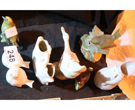 Nao swan, two Beswick bird figurines and other bird models. P&amp;P Group 3 (£25+VAT for the first lot and £5+VAT for subsequ