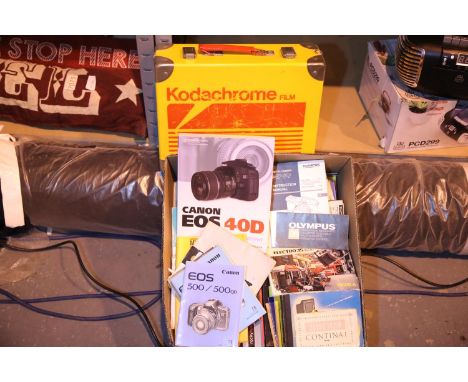 Mixed lot of camera manuals and books including Canon, Bronica, Exakta, Olympus, Zeiss, Nikon etc. Not available for in-house