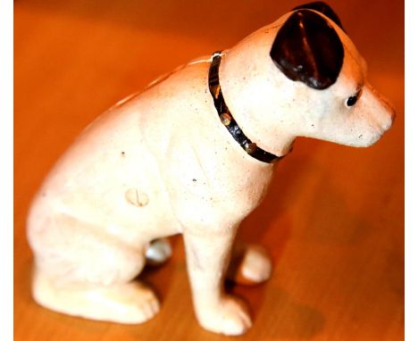 Cast iron Nipper The Dog moneybox, H: 15 cm. P&amp;P Group 1 (£14+VAT for the first lot and £1+VAT for subsequent lots) 
