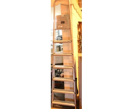 Seven tread aluminium step ladders. Not available for in-house P&amp;P, contact Paul O'Hea at Mailboxes on 01925 659133 