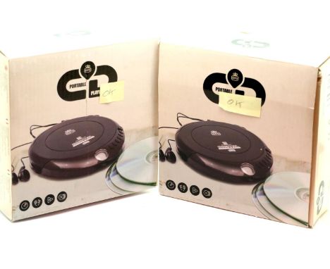 Two GPO personal discman CD player, 3.5mm earphone jack and 4.5v DC in jack, including earphones, manual and boxed. P&P Group