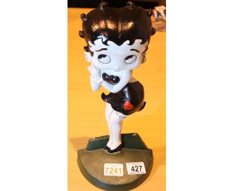 Cast iron Betty Boop doorstop, H: 36 cm. P&amp;P Group 2 (£18+VAT for the first lot and £3+VAT for subsequent lots) 