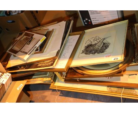 Quantity of mixed framed and glazed prints. Not available for in-house P&amp;P, contact Paul O'Hea at Mailboxes on 01925 6591