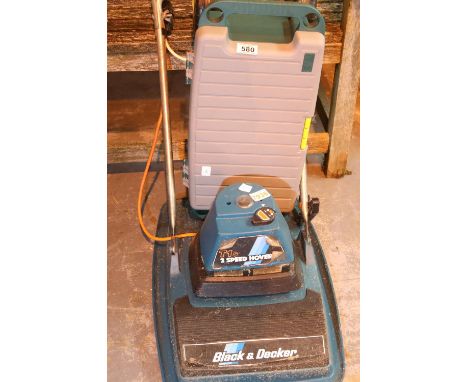 Black and Decker TIS hover lawn mower and garden tool box. Not available for in-house P&P, contact Paul O'Hea at Mailboxes on