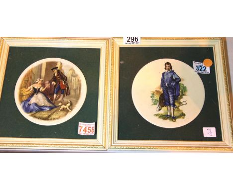 Two framed ceramic plaques, Blue Boy and Cries of London Sweet Oranges. Not available for in-house P&amp;P, contact Paul O'He