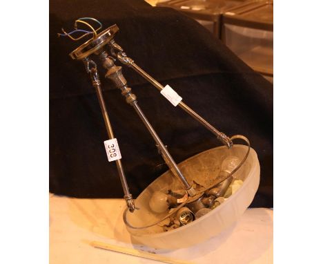 Vintage type glass and metal framed ceiling light. Not available for in-house P&amp;P, contact Paul O'Hea at Mailboxes on 019