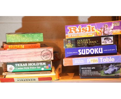 Shelf of mixed games to include Risk, Solitaire etc. Not available for in-house P&amp;P, contact Paul O'Hea at Mailboxes on 0
