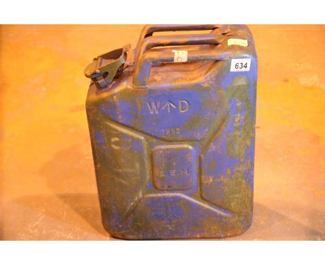 Large military petrol container, stamped 1952 with broad arrow stamp. Not available for in-house P&amp;P, contact Paul O'Hea 