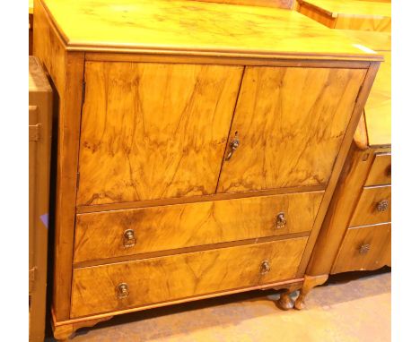 Light oak two door/two drawer cabinet. Not available for in-house P&amp;P, contact Paul O'Hea at Mailboxes on 01925 659133 