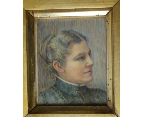 A 19th century portrait miniature, of a lady, watercolour, 6 x 5 cm
