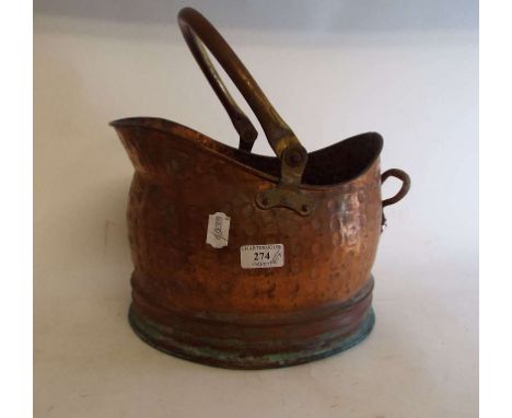 Two coal scuttles, an oak mantel clock, a Marley style horse, other metalwares, clocks and items (qty)