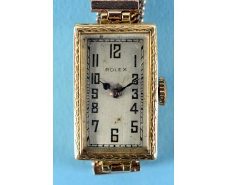 A lady's 18ct gold Rolex wristwatch, with Arabic numerals, and a Prima movement, the case inscribed and dated 1931, the dial 