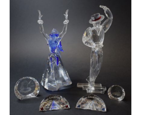 A Swarovski Crystal SCS Magic Of Dance figure, Isadora, 2002, another similar, Antonio, 2003, both boxed with certificates, e