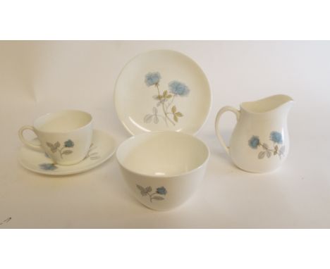 A Wedgwood Ice Rose pattern part tea service, a George Jones & Sons Briar part tea service, a silver bon bon dish, with pierc