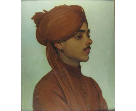 • WOLFRAM ONSLOW FORD (British 1879-1956) Portrait of a Young Indian Prince Oil on board, signed W. ONSLOW FORD at the bottom