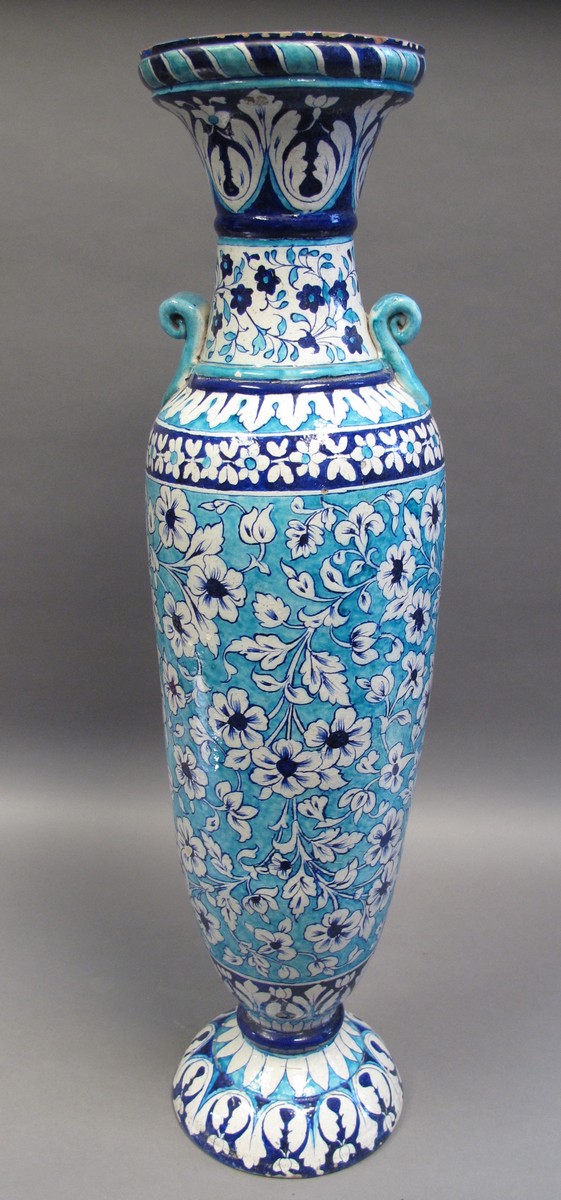 A MONUMENTAL MULTAN VASE Punjab, India (now Pakistan), circa 1880 earthenware, blue and turquoi