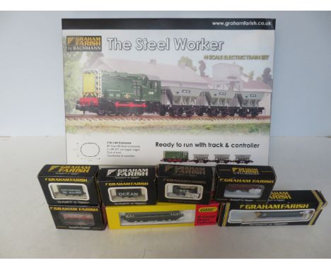 Bachmann the steel worker N scale electric train set with additional carriages 