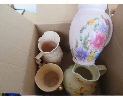 Box of ceramics to include a radford jug 