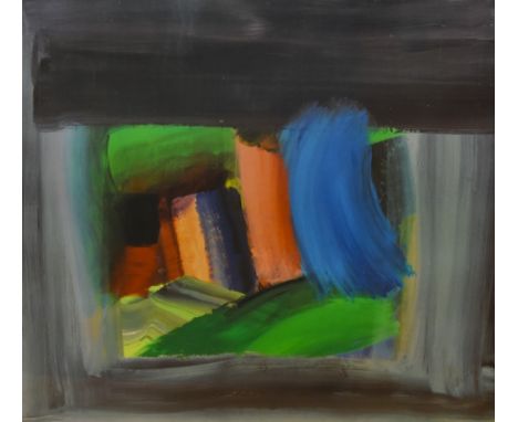 After Sir Howard Hodgkin (1932-2017), coloured print, 'Rain', measuring 28cm x 32cm, &amp; 41cm x 41cm overall, together with