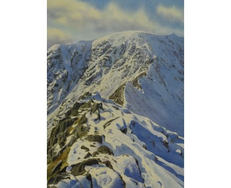 *Local Interest - After Jill Aldersley (1943-2007, British), coloured print, 'Striding Edge', Lake District, signed to the lo
