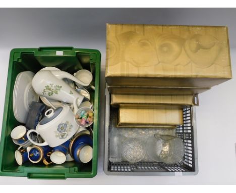 A collection of ceramics and glass to include; a part Susie Cooper "Glen Mist" tea set inc. tea pot; a Rorstrand "Rodos" patt