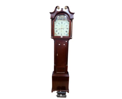 An early 19th century mahogany longcase clock by J Black of Kirkaldy, reconditioned throughout, having Roman numerals and arc