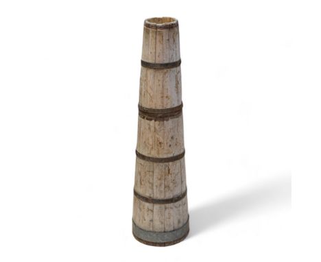 A 20th century coopered conical shaped butter churn, ideal for sticks or umbrellas / parasols, approx. 92.5cm high.  Further 