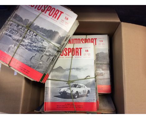 A large quantity of 1950s &amp; 1960s Autosport magazines, together with Rex Hays, Vanishing Litres 50 Years of Grand Prix Ra