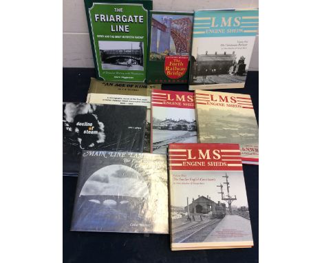 Assorted railways related books comprising of LMS Engine Sheds by Chris Hawkins &amp; George Reeve (five volumes); Main Line 