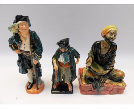 Three mid 20th Century Royal Doulton figures to include The Beggar HN2175 c1955, Mendicant HN1365 and Long John Silver HN2204