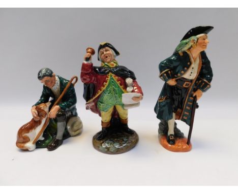 3 Royal Doulton figures to include Town Crier HN 2119, Long John Silver HN 2204 &amp; The Master HN2325 , all in good conditi