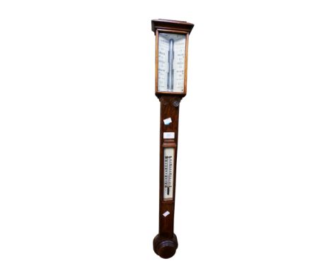 A 19th Century mahogany stick barometer by J. Garory of Birmingham.