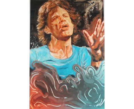 * RONNIE WOOD,THE BLUE SMOKE SUITE – MICK. 2012,artist proof limited edition certified print, numbered 91/195,66cm x 44.5cm i