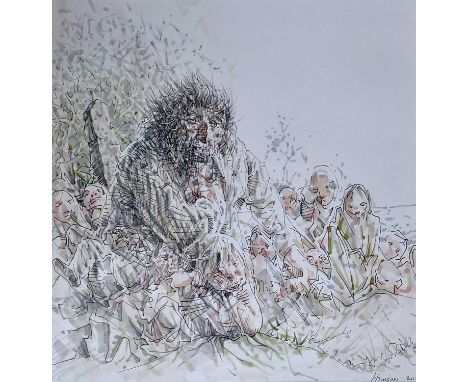 * PETER HOWSON,MAREMMA,mixed media,framedCondition report: Image approximately 24 x 23cm