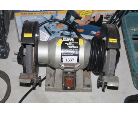 A Power Base Excel PBXB150BG dual wheel bench top grinder