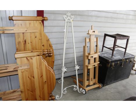 A metal folding easel 