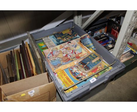 A box of vintage puzzles and games