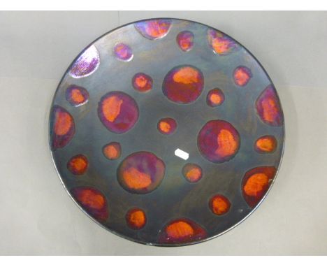 Poole Pottery metallic galaxy dish/charger, 42cm in diameter
