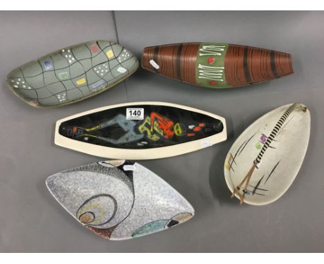 Five various 1960's dishes including an Italian example with a man playing a guitar   