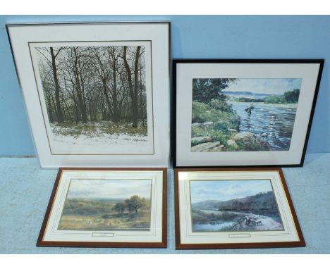 P Greenwood, 'Forest Light', signed and titled in pencil, limited edition No. 275/300, mounted, glazed and framed, approximat